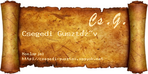 Csegedi Gusztáv névjegykártya